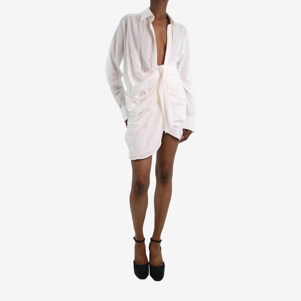Jacquemus La Riviera mini White Shirt Dress FR 34
